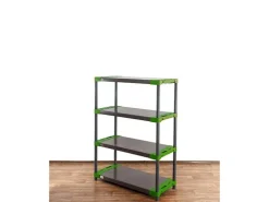 PROREGAL Kunststoffregal Grey Bear Low HxBxT 138 x 100 x 46 cm Fachlast 120 kg Grau/Grün* Kunststoffregale