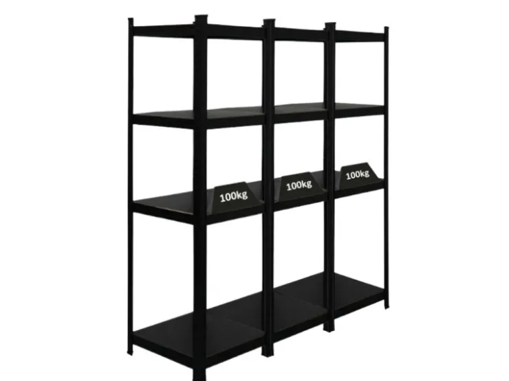 PROREGAL Mega Deal 3 x All Black Series Schwerlastregal Ragnar HxBxT 150 x 45 x 45 cm Fachlast 100 kg Matt Schwarz Kellerregal Steckregal Garagenregal* Kellerregale|Regale Schwarz