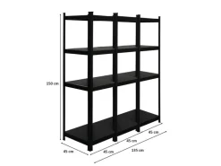 PROREGAL Mega Deal 3 x All Black Series Schwerlastregal Ragnar HxBxT 150 x 45 x 45 cm Fachlast 100 kg Matt Schwarz Kellerregal Steckregal Garagenregal* Kellerregale|Regale Schwarz