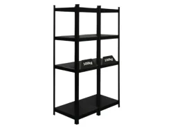 PROREGAL Mega Deal 2 x All Black Series Schwerlastregal Ragnar HxBxT 150 x 45 x 45 cm Fachlast 100 kg Matt Schwarz Kellerregal Steckregal Garagenregal