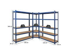 PROREGAL Mega Deal 1 x Eckregal & 2x Schwerlastregal Ragnar HxBxT 180 x 190 x 40 cm Fachlast 175 kg Kellerregal Steckregal Garagenregal
