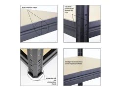 PROREGAL Mega Deal 3er-Sparset Profi-Schwerlastregal DINO HxBxT 180x180x60cm Fachlast 500kg* Regale Schwarz|Metallregale