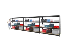 PROREGAL Mega Deal 3er-Sparset Profi-Schwerlastregal DINO HxBxT 180x180x60cm Fachlast 500kg* Regale Schwarz|Metallregale
