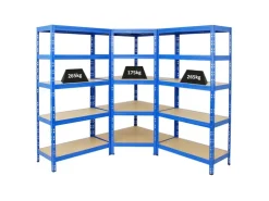 PROREGAL Mega Deal Tiger 1x Eckregal & 2x Schwerlastregal 180x 90x 45 cm Fachlast 175 & 265 kg* Eckregale
