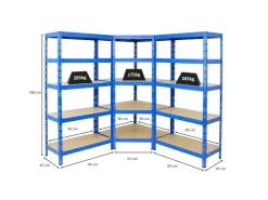 PROREGAL Mega Deal Tiger 1x Eckregal & 2x Schwerlastregal 180x 90x 45 cm Fachlast 175 & 265 kg* Eckregale