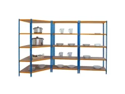 PROREGAL Mega Deal 1x Eckregal & 2x Schwerlastregal Muli HxBxT 180 x 180 x 40 cm Fachlast 200 kg Blau-Orange Mega Deal 1x Eckregal + 2x Schwerlastregal Muli HxBxT 180 x 180 x 40 cm Fachlast 200 kg Blau-Orange