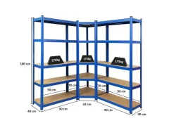 PROREGAL Mega Deal 1x Eckregal & 2x Schwerlastregal Ragnar Fachlast 175 kg* Kellerregale