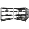 PROREGAL Mega Deal 4x Profi Schwerlastregal Rhino HxBxT 180x200x60cm 4 Gitterrost-Ebenen Fachlast 500kg Schwarz