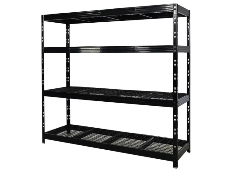 PROREGAL Mega Deal 4x Profi Schwerlastregal Rhino HxBxT 180x200x60cm 4 Gitterrost-Ebenen Fachlast 500kg Schwarz