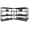 PROREGAL Mega Deal 3x Profi Schwerlastregal Rhino HxBxT 180x200x60cm 4 Gitterrost-Ebenen Fachlast 500kg Schwarz* Regalsysteme