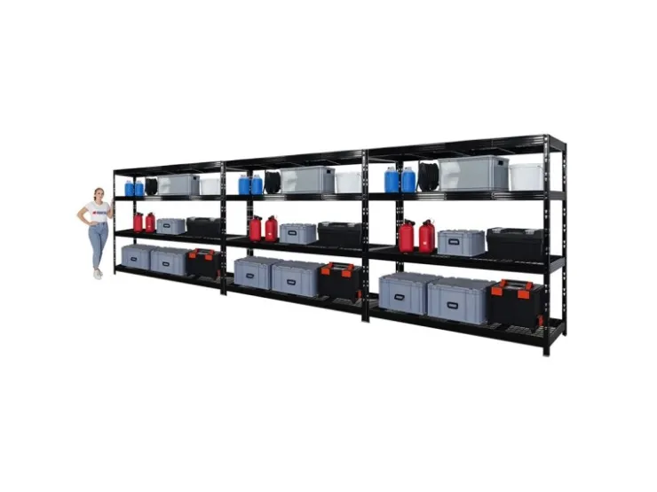 PROREGAL Mega Deal 3x Profi Schwerlastregal Rhino HxBxT 180x200x60cm 4 Gitterrost-Ebenen Fachlast 500kg Schwarz* Regalsysteme