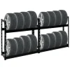 PROREGAL Mega Deal 2x Reifenregal Tiger HxBxT 100 x 110 x 35 cm bis zu 16 Reifen Schwarz* Regalsysteme