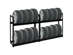 PROREGAL Mega Deal 2x Reifenregal Tiger HxBxT 100 x 110 x 35 cm bis zu 16 Reifen Schwarz* Regalsysteme