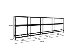 PROREGAL Mega Deal 4x Reifenregal Tiger mit Fachboden HxBxT 180 x 130 x 50 cm Bis Zu Insgesamt 48 Reifen* Weitere Regale