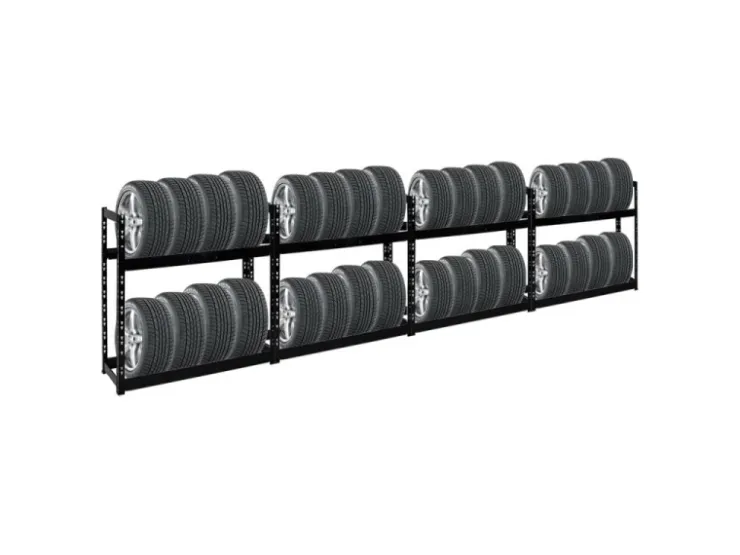 PROREGAL Mega Deal 4x Reifenregal Tiger HxBxT 100 x 110 x 35 cm bis zu 32 Reifen Schwarz* Regalsysteme