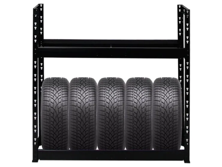 PROREGAL Mega Deal 4x Reifenregal Tiger HxBxT 100 x 110 x 35 cm bis zu 32 Reifen Schwarz* Regalsysteme