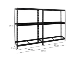 PROREGAL Mega Deal 2x Reifenregal Tiger mit Fachboden HxBxT 180 x 130 x 50 cm Bis Zu Insgesamt 24 Reifen* Weitere Regale