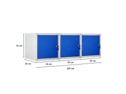 PROREGAL Mega Deal 3x Schließfachwürfel Cubic HxBxT 35 x 35 x 35 cm
