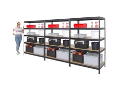 PROREGAL Mega Deal 3x Schwerlastregal Rivet HxBxT 180 x 120 x 60 cm Fachlast 250 kg* Schwerlastregal