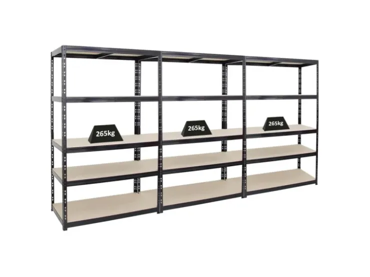 PROREGAL Mega Deal 3x Schwerlastregal Giant Tiger HxBxT 200 x 120 x 60 cm Fachlast 265 kg 5-Ebenen* Regale Schwarz|Schwerlastregal