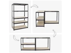 PROREGAL Mega Deal 3x Schwerlastregal Giant Tiger HxBxT 200 x 120 x 60 cm Fachlast 265 kg 5-Ebenen* Regale Schwarz|Schwerlastregal
