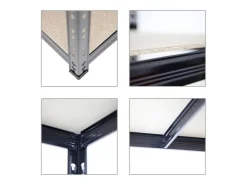 PROREGAL Mega Deal 2X Schwerlastregal Tiger HxBxT 180x120x60cm Fachlast 265kg Schwarz