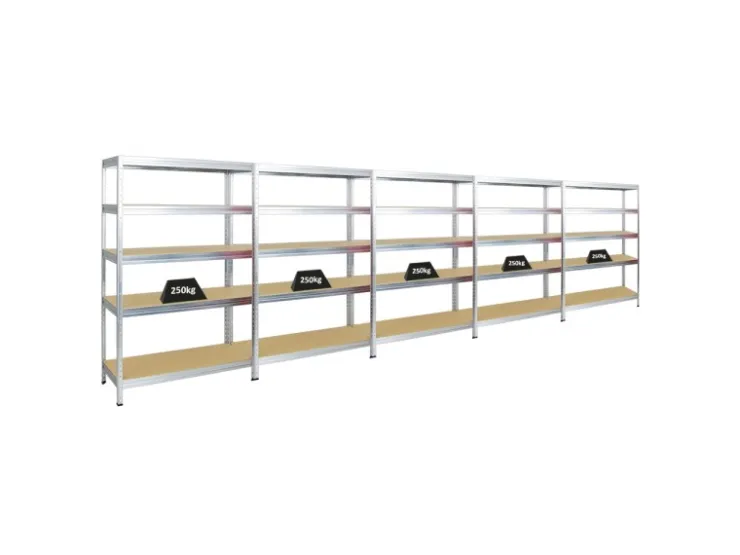 PROREGAL Mega Deal 5x Schwerlastregal Rivet HxBxT 180 x 120 x 45 cm Fachlast 250 kg