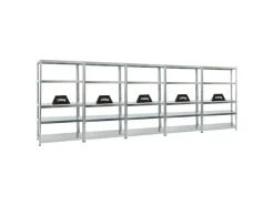 PROREGAL Mega Deal 5x Schwerlastregal Steel Eagle HxBxT 180 x 100 x 40 cm Fachlast 130 kg* Büroregale