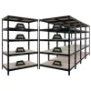 PROREGAL Mega Deal 5X Schwerlastregal Tiger HxBxT 180x120x60cm Fachlast 265kg Schwarz