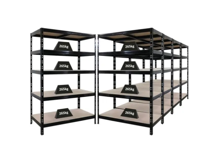 PROREGAL Mega Deal 5X Schwerlastregal Tiger HxBxT 180x120x60cm Fachlast 265kg Schwarz
