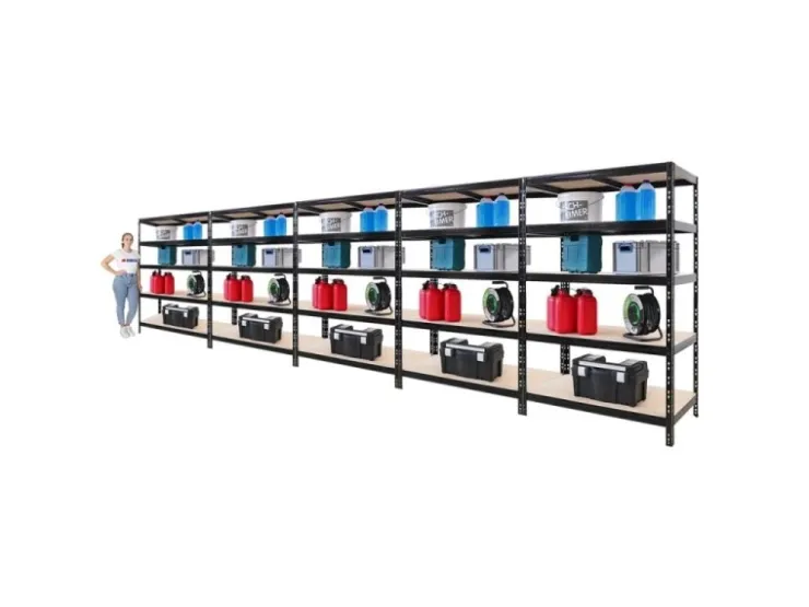 PROREGAL Mega Deal 5X Schwerlastregal Tiger HxBxT 180x120x60cm Fachlast 265kg Schwarz