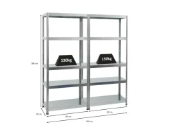 PROREGAL Mega Deal 2x Schwerlastregal Steel Eagle HxBxT 180 x 80 x 40 cm Fachlast 130 kg* Metallregale|Schwerlastregal