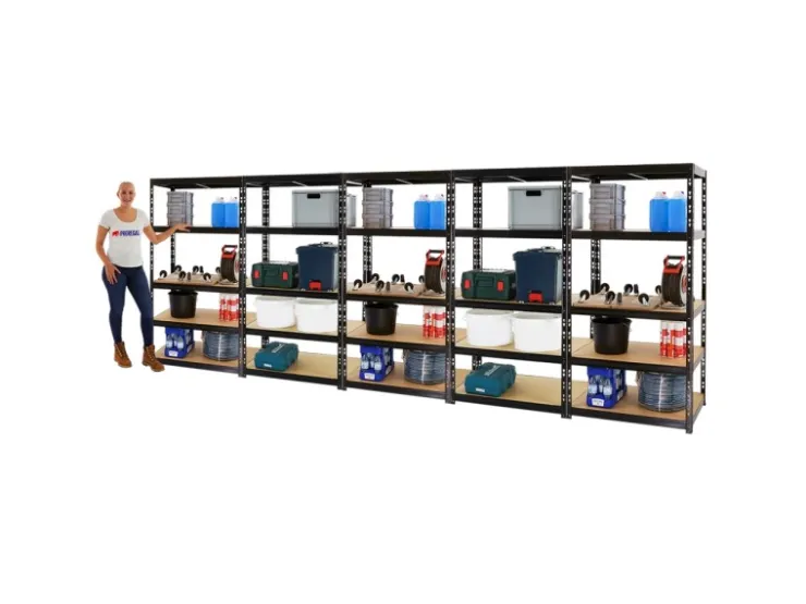 PROREGAL Mega Deal 5x Schwerlastregal Tiger HxBxT 180 x 90 x 60 cm Fachlast 265 kg 5-Ebenen