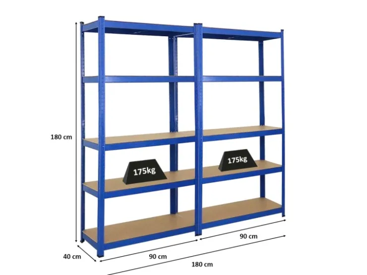 PROREGAL Mega Deal 2x Schwerlastregal Ragnar HxBxT 180 x 90 x 40 cm Fachlast 175 kg