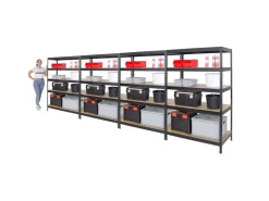 PROREGAL Mega Deal 4x Schwerlastregal Rivet HxBxT 180 x 120 x 60 cm Fachlast 250 kg