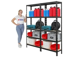 PROREGAL Mega Deal 2x Schwerlastregal APOLLO HxBxT 180 x 75 x 30 cm Fachlast 175kg Schwarz* Metallregale|Kellerregale
