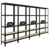 PROREGAL Mega Deal 4x Schwerlastregal APOLLO HxBxT 180 x 75 x 30 cm Fachlast 175kg Schwarz