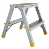 PROREGAL Metal Double Giraffe Doppelseitige-Aluminium-Stufenstehleiter 2 Stufen 41 cm Hoch 150 kg Tragkraft Leiter Trittleiter Haushaltsleiter