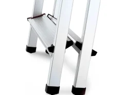 PROREGAL Metal Double Giraffe Doppelseitige-Aluminium-Stufenstehleiter 4 Stufen 125 kg Tragkraft Leiter Trittleiter Stufenleiter Haushaltsleiter* Klapptritte