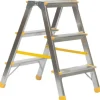 PROREGAL Metal Double Giraffe Doppelseitige-Aluminium-Stufenstehleiter 3 Stufen 63 cm Hoch 150 kg Tragkraft Leiter Trittleiter Haushaltsleiter