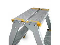 PROREGAL Metal Double Giraffe Doppelseitige-Aluminium-Stufenstehleiter 8 Stufen 178 cm Hoch 150 kg Tragkraft Leiter Trittleiter Haushaltsleiter* Leitern