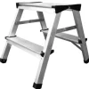 PROREGAL Metal Double Giraffe Doppelseitige-Aluminium-Stufenstehleiter 3 Stufen 125 kg Tragkraft Leiter Trittleiter Stufenleiter Haushaltsleiter* Klapptritte