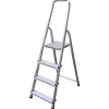 PROREGAL Metal Single Giraffe Einseitige-Aluminium-Bügelleiter 4 Stufen 145 cm Hoch Leiter Trittleiter Stufenleiter Stehleiter Haushaltsleiter* Klapptritte