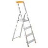 PROREGAL Metal Single Giraffe Einseitige-Aluminium-Bügelleiter mit Ablageschale 5 Stufen 175 cm Hoch Leiter Trittleiter Stehleiter Haushaltsleiter* Klapptritte