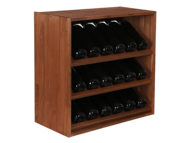 PROREGAL Modulares Weinregal Vincellar Mod HxBxT 60 x 60 x 30 cm Schräg Modul Für 18 Flaschen Massives Kiefernholz Geölt