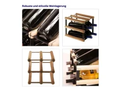 PROREGAL Modulares Weinregal Vinotega Mod Metal HxBxT 22,5 x 22,5 x 24,5 cm 2 x 2 Flaschen Massives Kiefernholz Geölt