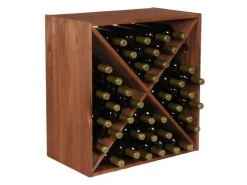 PROREGAL Modulares Weinregal Vincellar Mod HxBxT 60 x 60 x 30 cm Kreuz Modul Für 40 Flaschen Massives Kiefernholz Geölt