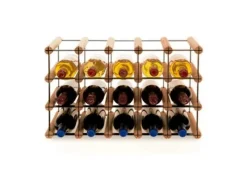 PROREGAL Modulares Weinregal Vinotega Mod Metal HxBxT 32,5 x 52,5 x 24,5 cm 5 x 3 Flaschen Massives Kiefernholz Geölt