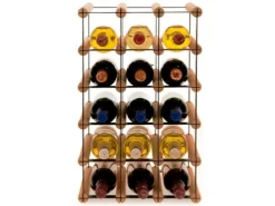 PROREGAL Modulares Weinregal Vinotega Mod Metal HxBxT 52,5 x 32,5 x 24,5 cm 3 x 5 Flaschen Massives Kiefernholz Geölt* Flaschenregale