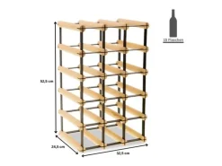 PROREGAL Modulares Weinregal Vinotega Mod Metal HxBxT 52,5 x 32,5 x 24,5 cm 3 x 5 Flaschen Massives Kiefernholz Geölt* Flaschenregale